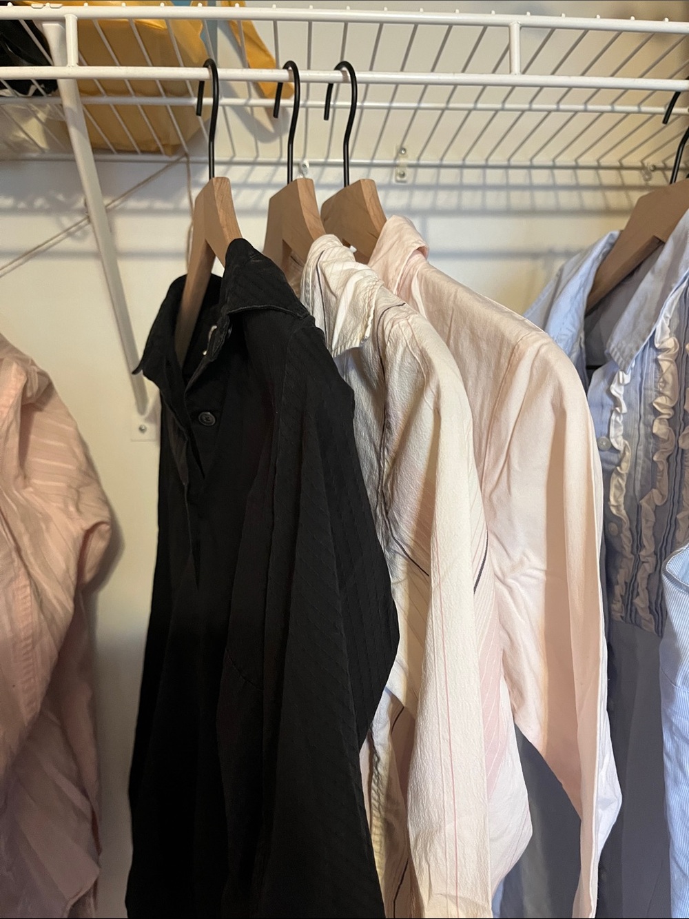 Calvin Klein Button-Down Shirts - Black, Light Pink, Ivory with Pink Stripe